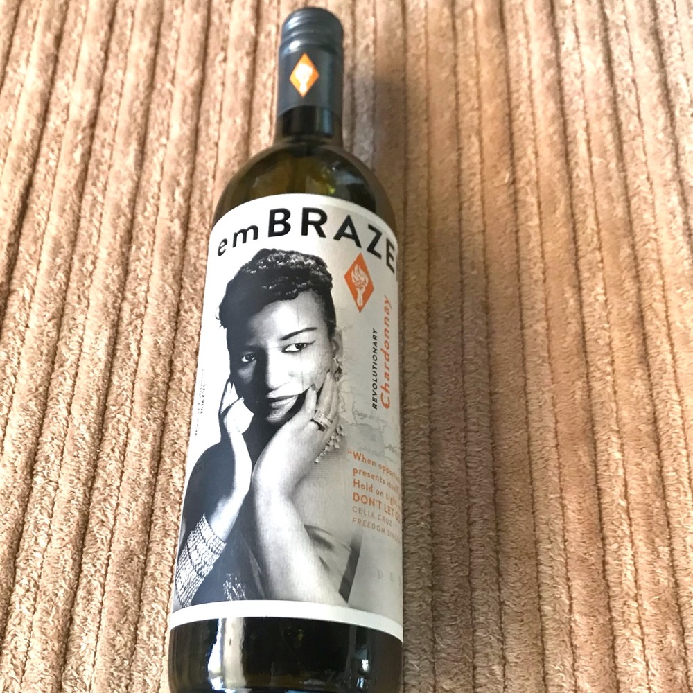 Celia Cruz Revolutionary Chardonnay emBraza Wine Bottle Collector’s Item empty